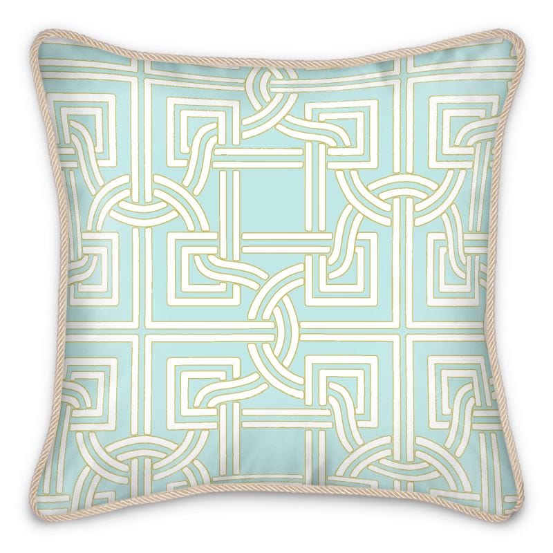Versailles Geo Duck Feather Silk Pillow