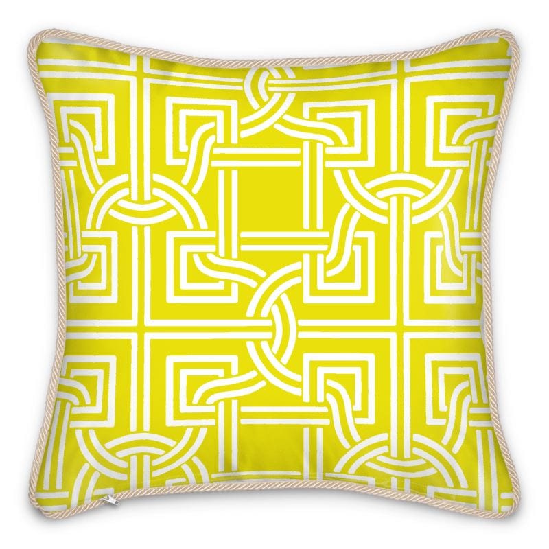 Versailles Geo Duck Feather Silk Pillow