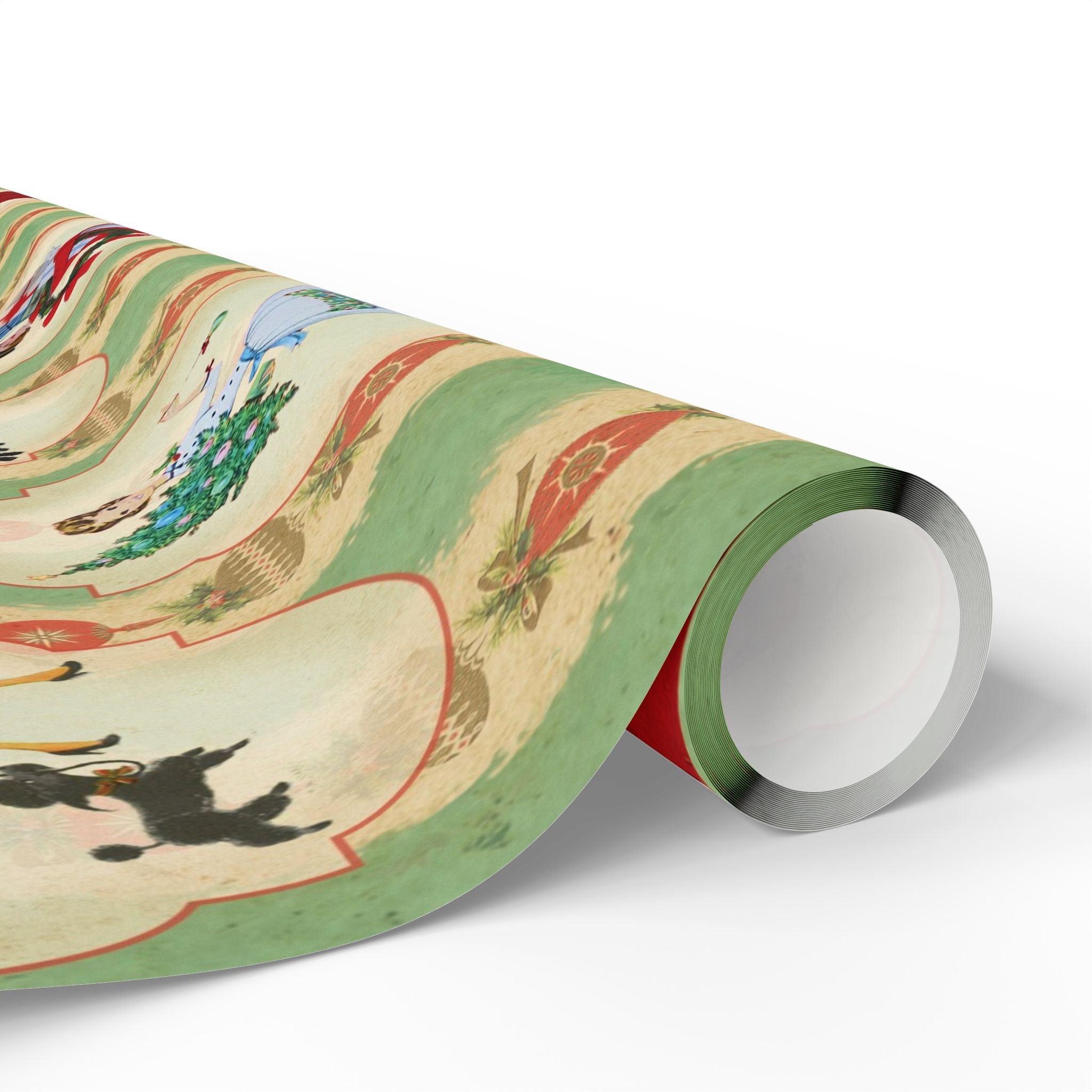 Kate McEnroe New York Vintage 1950s Christmas Wrapping Paper, Mid Century Modern Retro Green, Red, Women, Ladies, Housewives Holiday Gift WrapWrapping Paper24626131695276845642
