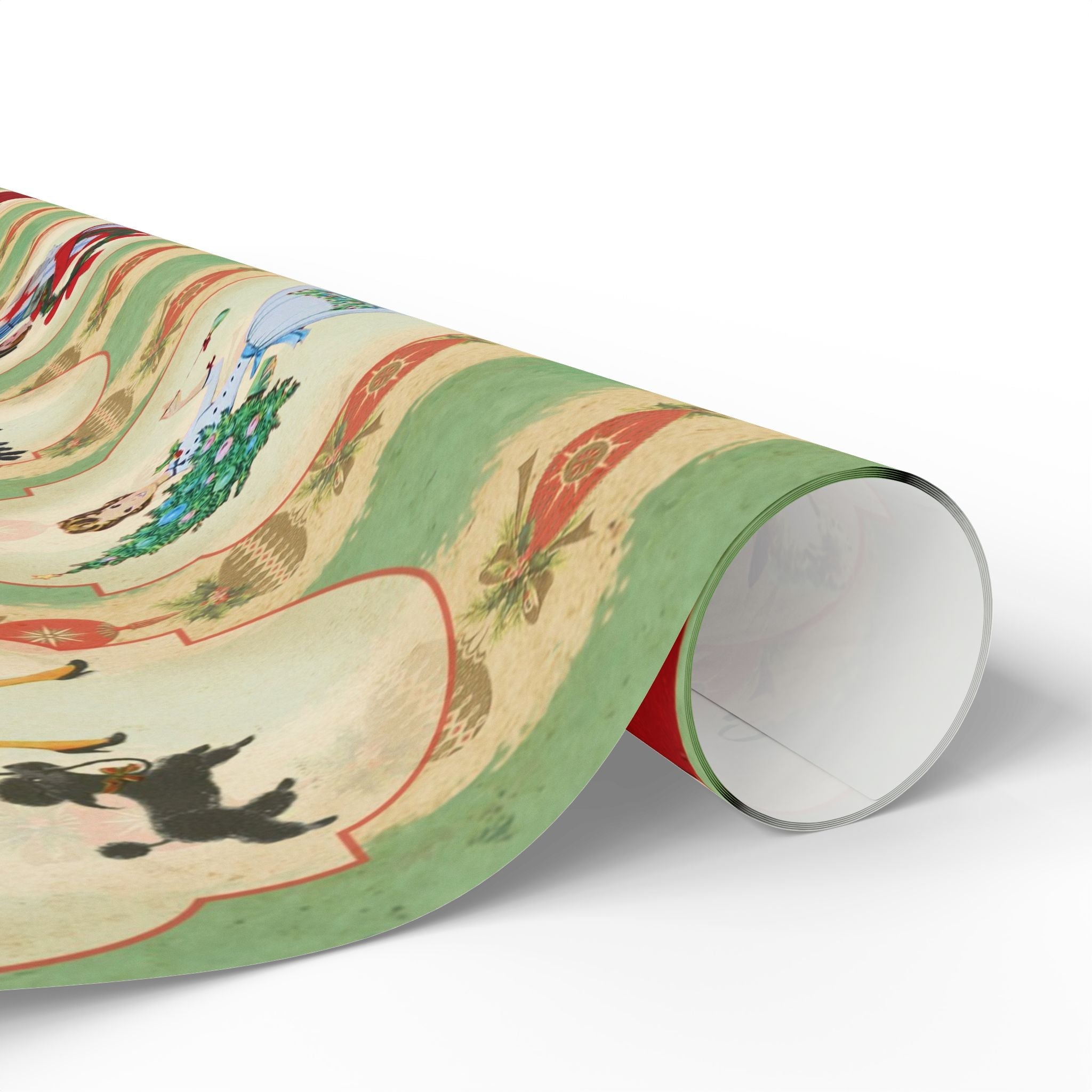 Kate McEnroe New York Vintage 1950s Christmas Wrapping Paper, Mid Century Modern Retro Green, Red, Women, Ladies, Housewives Holiday Gift WrapWrapping Paper24626131695276845642