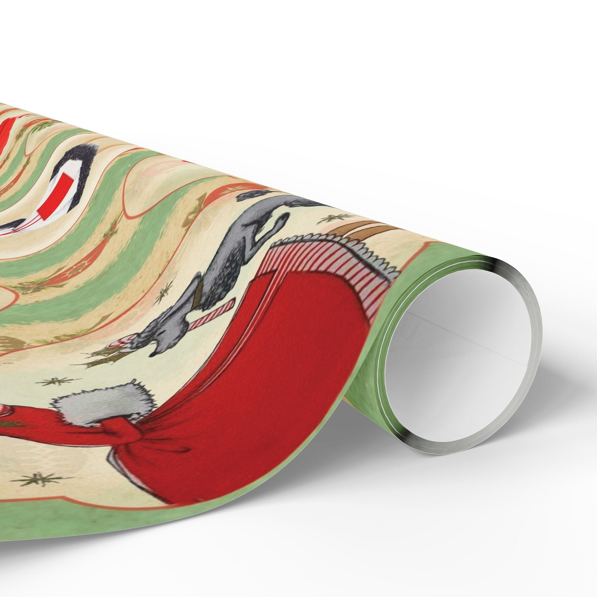 Kate McEnroe New York Vintage 1950s Christmas Wrapping Paper, Mid Century Modern Retro Green, Red, Women, Ladies, Housewives Holiday Gift WrapWrapping Paper24626131695276845642