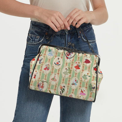 Kate McEnroe New York Vintage 50s Kitsch Christmas Kisslock Bag, Mid Century Retro Holiday PurseCrossbody BagsD3194584