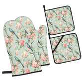 Kate McEnroe New York Vintage Chinoiserie Bird and Peony Mitts and Pot Holders SetOven Mitts & Pot Holder SetqlNQEw7dia