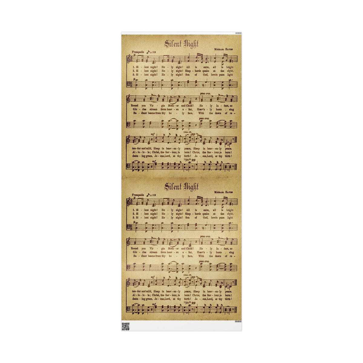 Kate McEnroe New York Vintage Christmas Carol Silent Night Sheet Music Gift WrapWrapping Paper11767127957398835958