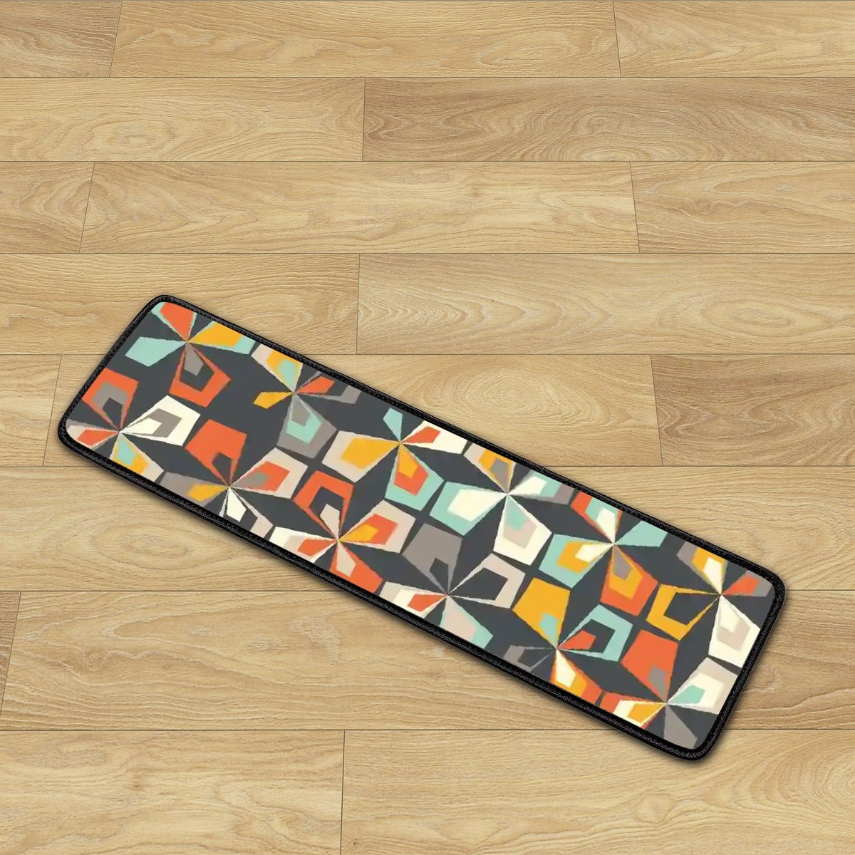 Kate McEnroe New York Vintage Geometric Abstract Floral Non - Slip Stair Tread, Mid Century Modern MatStair TreadsxHq6908qzk