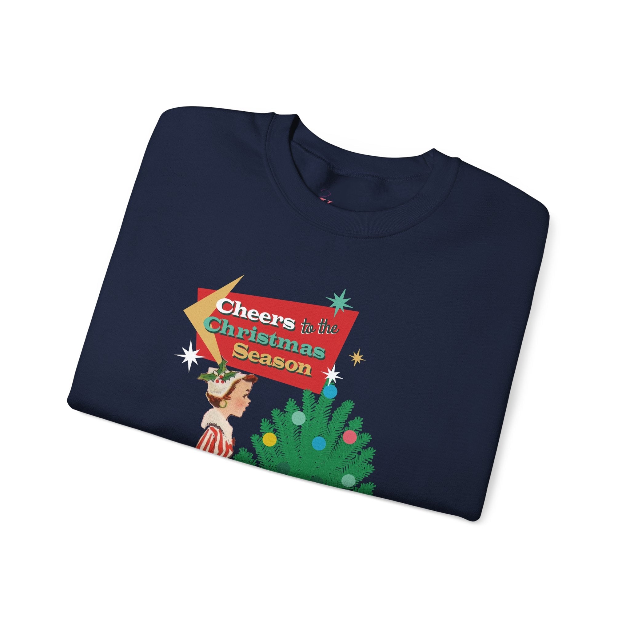 Kate McEnroe New York Vintage Holiday Cheer Sweatshirt, Retro 50s Kitsch Christmas PulloverSweatshirts33817042298769528194