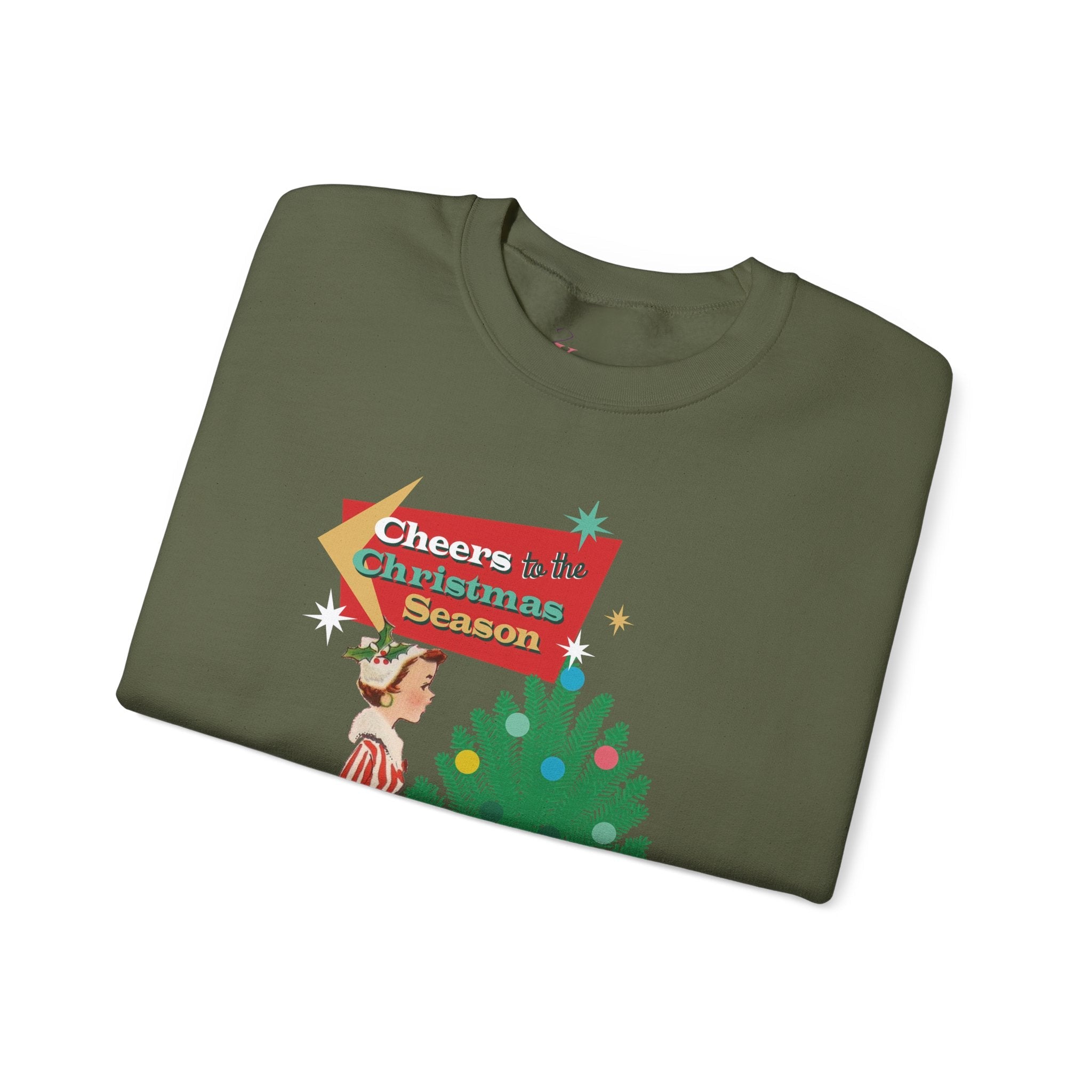 Kate McEnroe New York Vintage Holiday Cheer Sweatshirt, Retro 50s Kitsch Christmas PulloverSweatshirts33817042298769528194