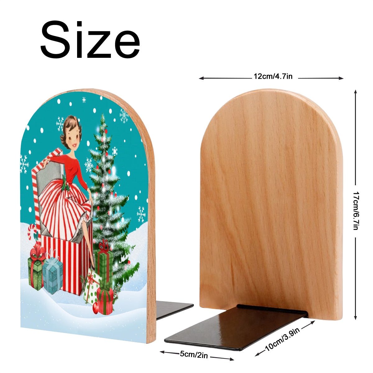 Kate McEnroe New York Vintage Kitsch Christmas Bookends 1950s Holiday Card Art RetroBookendsxE4r1L8Gt2