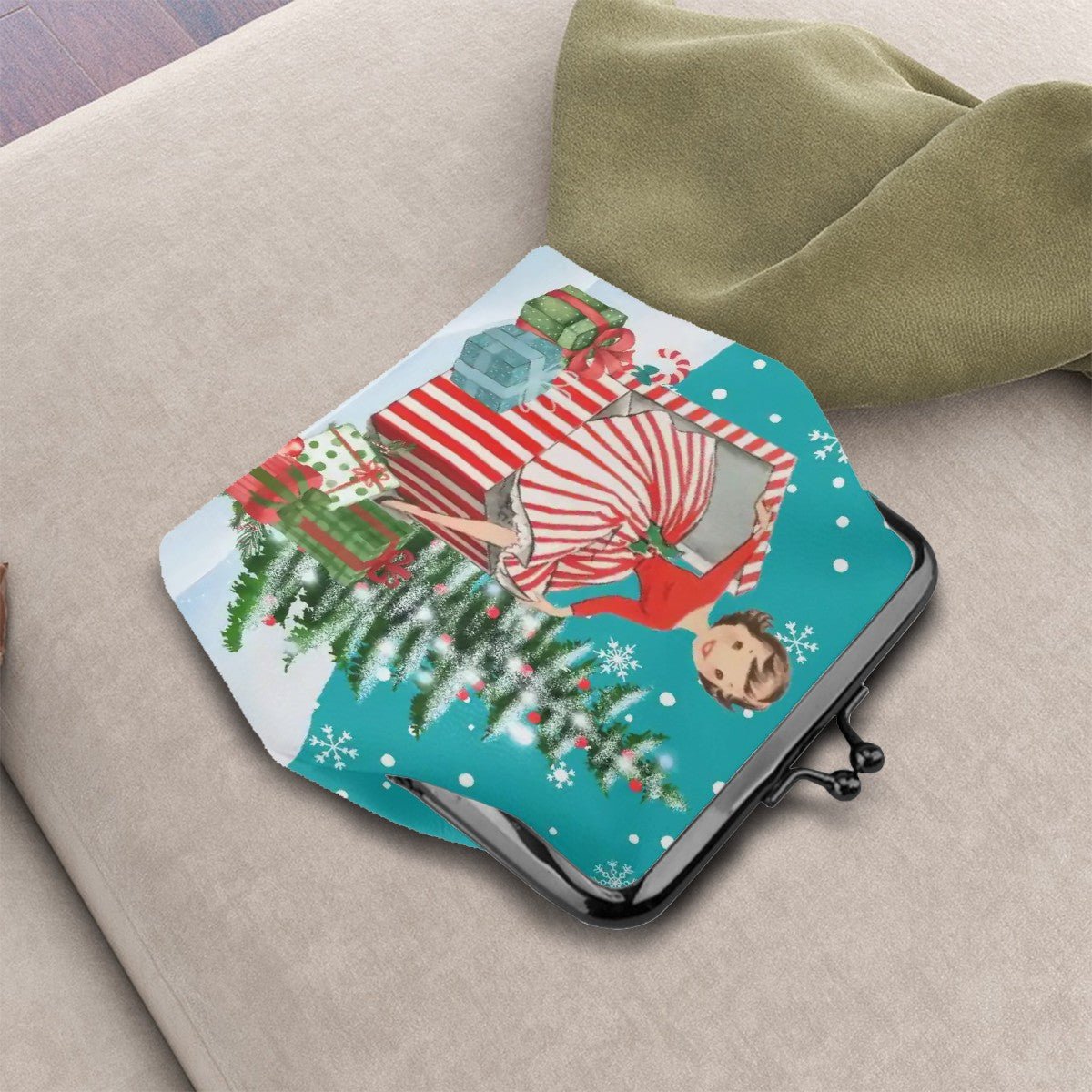 Kate McEnroe New York Vintage Kitsch Christmas Kisslock Purse Retro Holiday Coin PouchCoin PursesVI3LuEGFMx