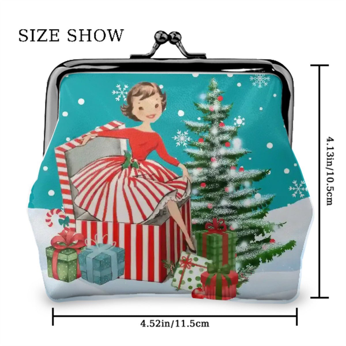 Kate McEnroe New York Vintage Kitsch Christmas Kisslock Purse Retro Holiday Coin PouchCoin PursesVI3LuEGFMx