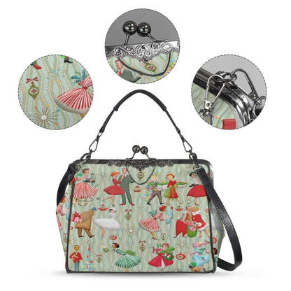 Kate McEnroe New York Vintage Kitsch Christmas Mid Century Modern 1950s Retro Kisslock BagCrossbody BagsD3194578
