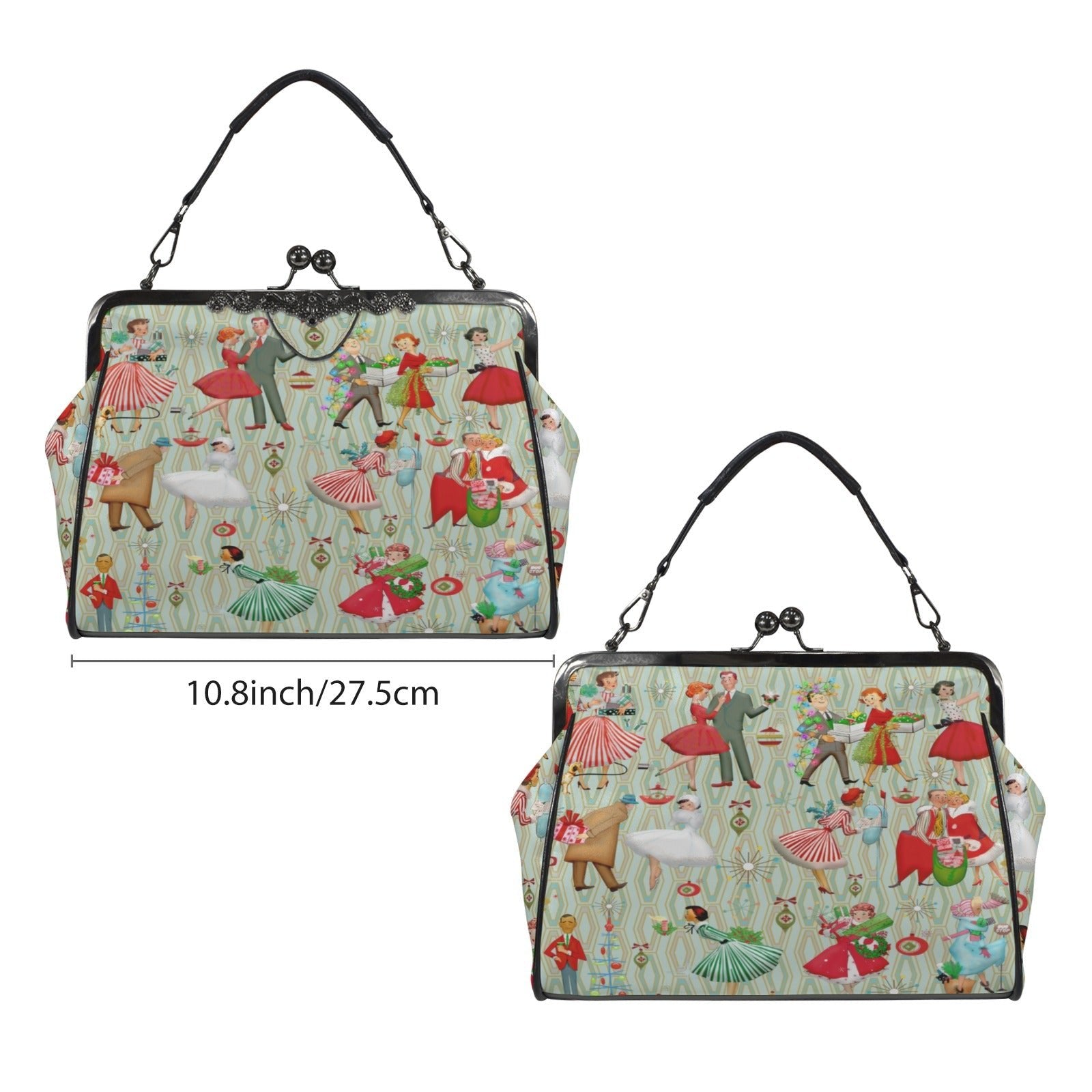 Kate McEnroe New York Vintage Kitsch Christmas Mid Century Modern 1950s Retro Kisslock BagCrossbody BagsD3194578