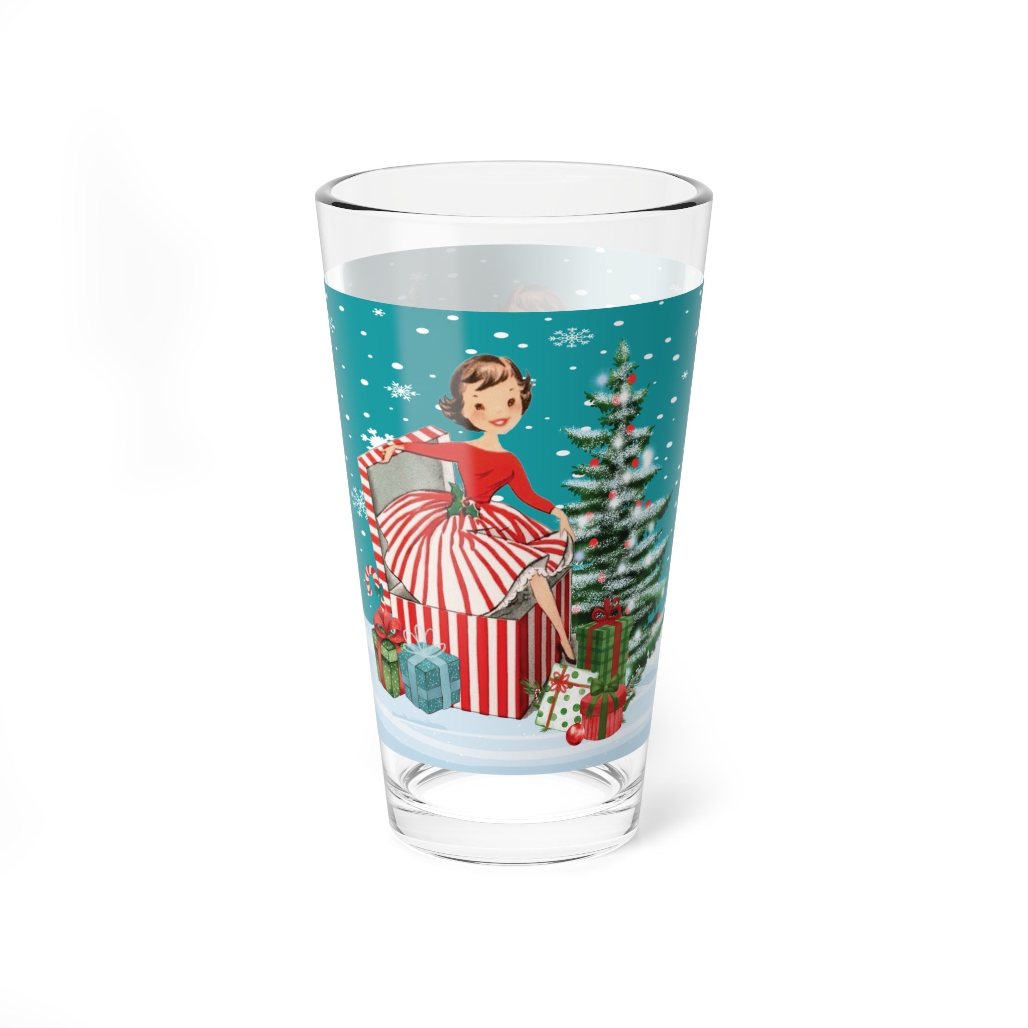 Kate McEnroe New York Vintage Kitsch Christmas Pint Glass Mid Century Holiday Retro Barware TumblerPint Glasses28712821538417902395