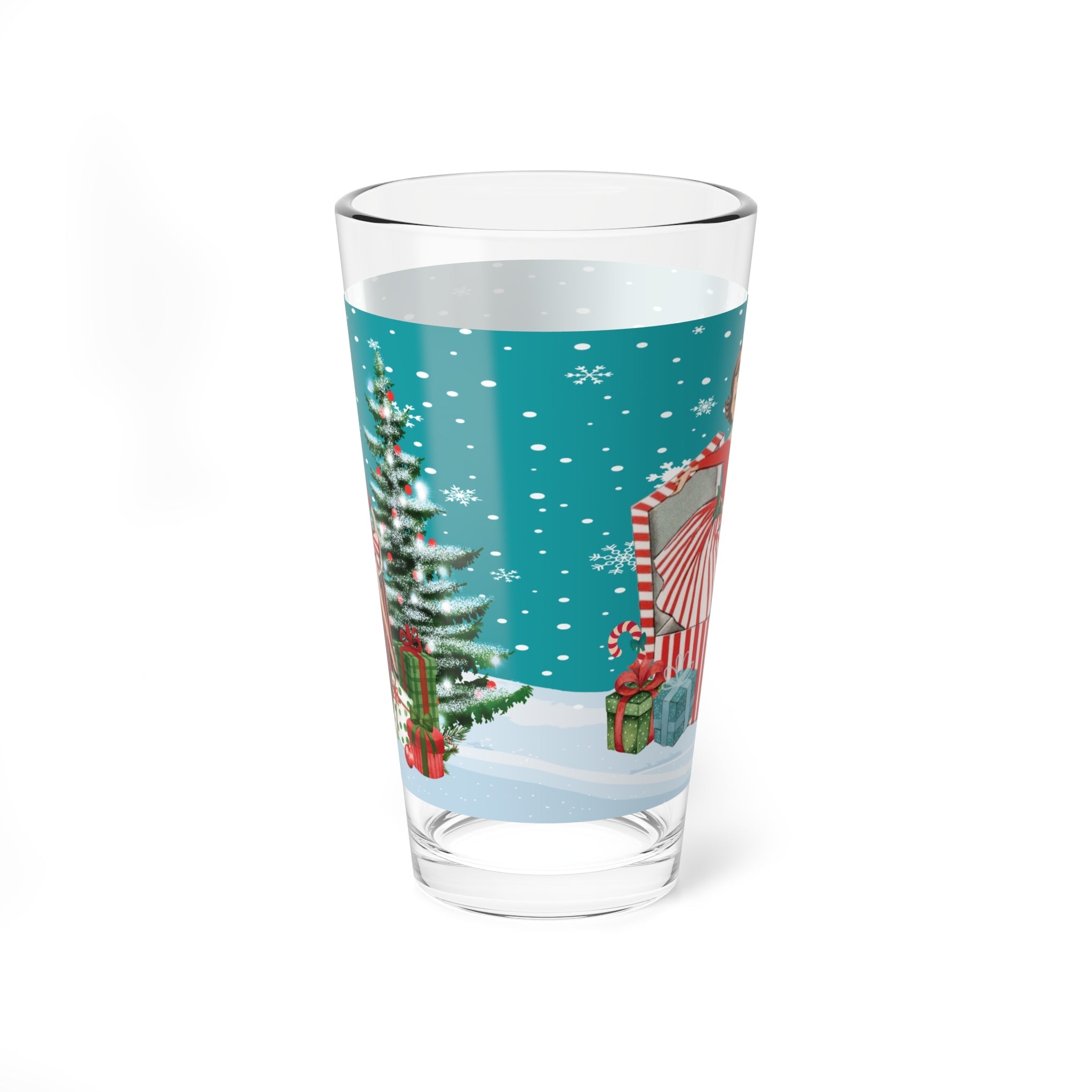 Kate McEnroe New York Vintage Kitsch Christmas Pint Glass Mid Century Holiday Retro Barware TumblerPint Glasses28712821538417902395