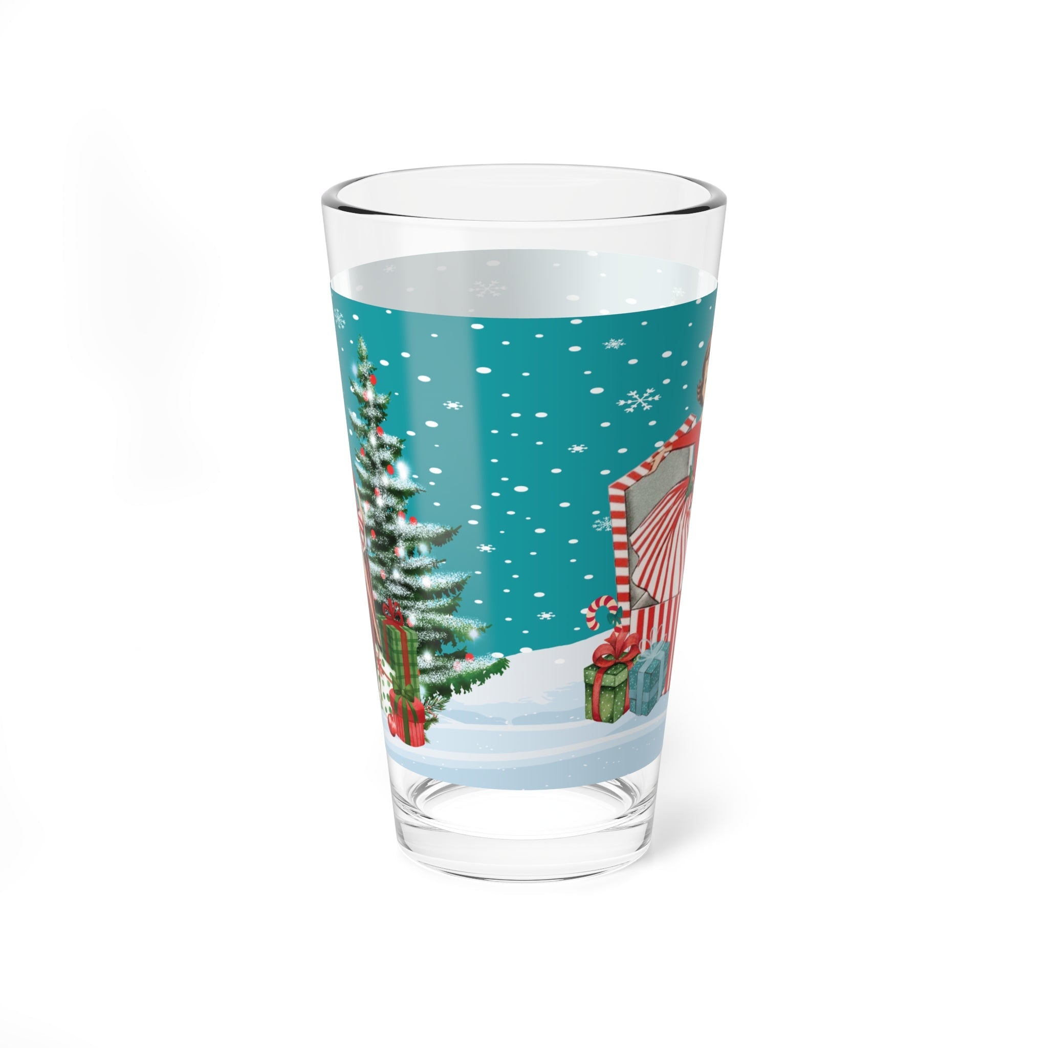 Kate McEnroe New York Vintage Kitsch Christmas Pint Glass Mid Century Holiday Retro Barware TumblerPint Glasses28712821538417902395