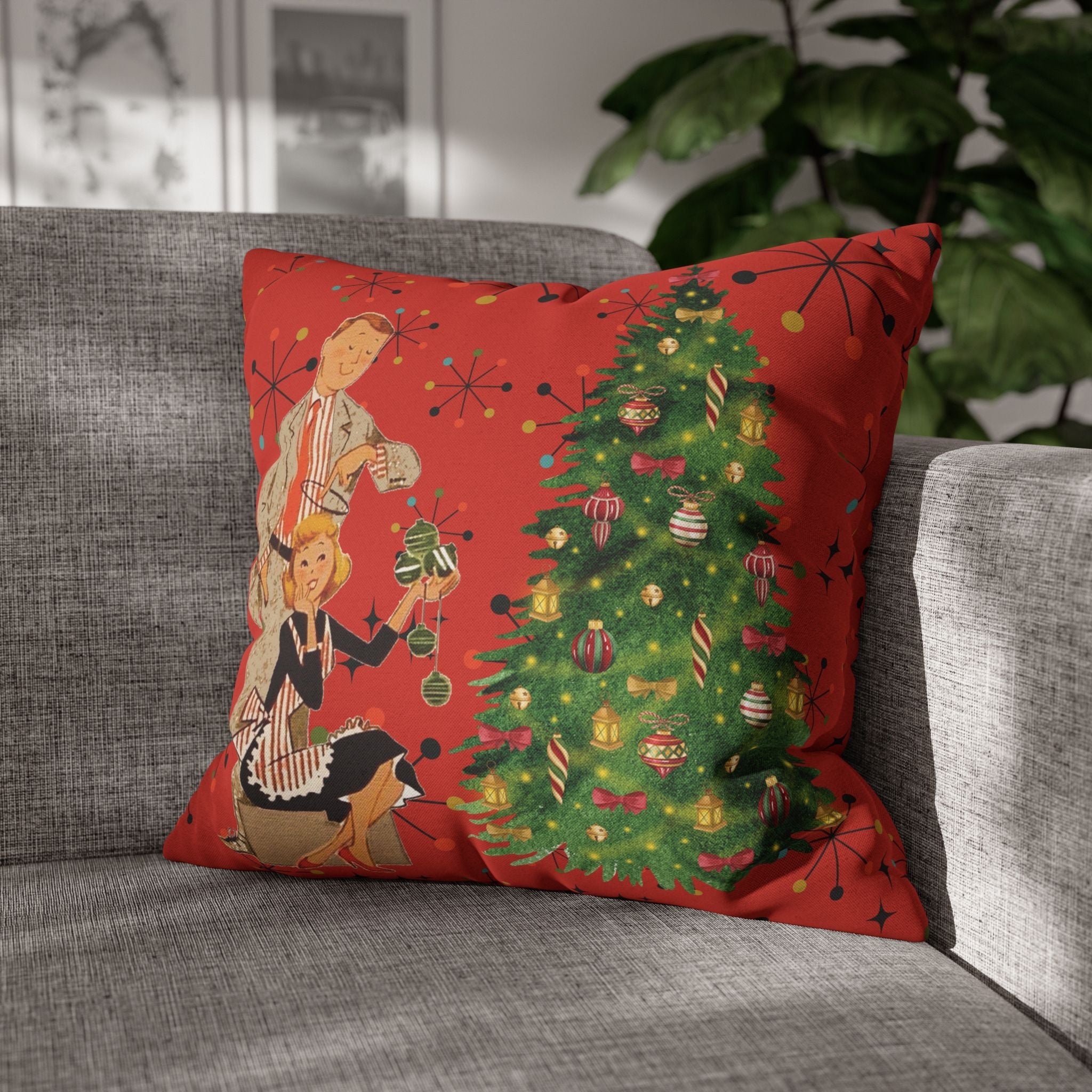 Kate McEnroe New York Vintage Kitsch Mid Century Modern Atomic Starburst Throw Pillow CoverThrow Pillow Covers33203480887168553960