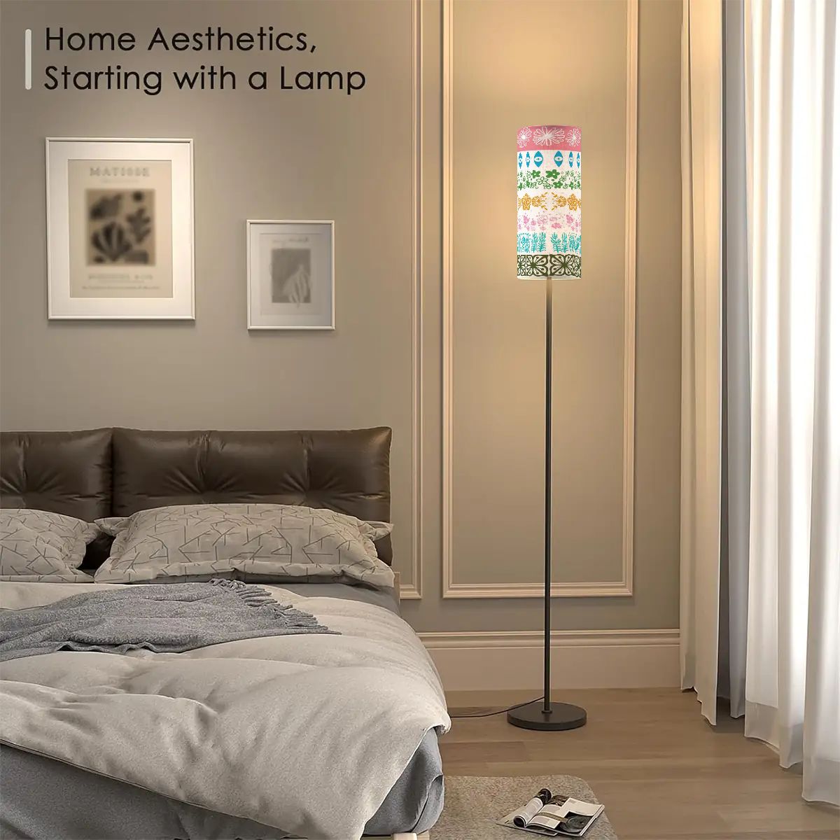 Kate McEnroe New York Vintage Pyrex Medley Floor Lamp, Mid Century Modern Tall Light, Retro Kitchen Collectible Home AccentFloor Lamps5PncMQf1a7