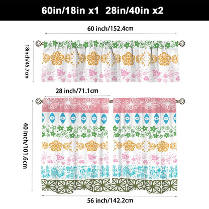 Kate McEnroe New York Vintage Pyrex Medley Kitchen Curtains, 3 Piece Tier and Valance SetValancesD3376707