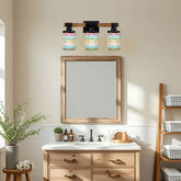 Kate McEnroe New York Vintage Pyrex Medley Vanity Light, Mid Century Modern Bathroom Fixture, Retro Kitchenware Accent LightingVanity Light FixturesMULiTlboWh
