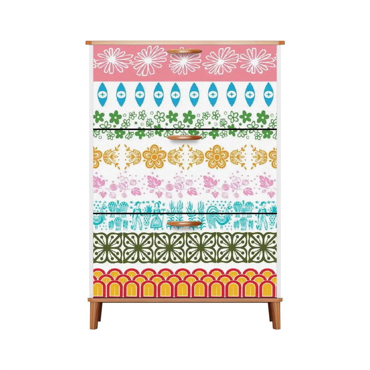 Kate McEnroe New York Vintage Pyrex Mid Century Modern Shoe Cabinet, Retro 50s MCM Kitchenware Inspired Accent FurnitureShoe StoragevjZ7T6n247