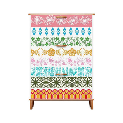 Kate McEnroe New York Vintage Pyrex Mid Century Modern Shoe Cabinet, Retro 50s MCM Kitchenware Inspired Accent FurnitureShoe StoragevjZ7T6n247