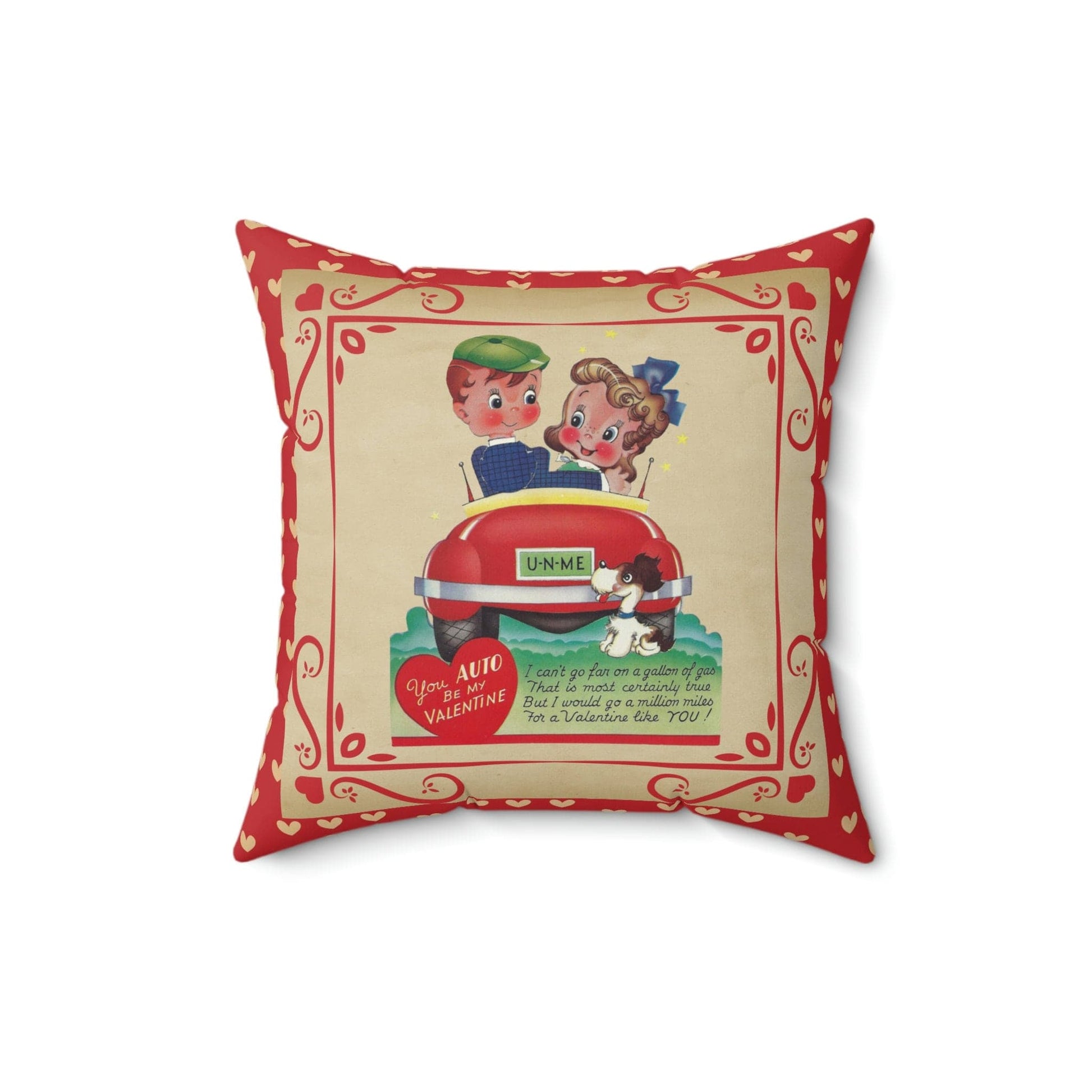 Kate McEnroe New York Vintage Retro Boy and Girl Valentine Throw Pillow Cover Throw Pillow Covers 16" × 16" 30357875857957705665
