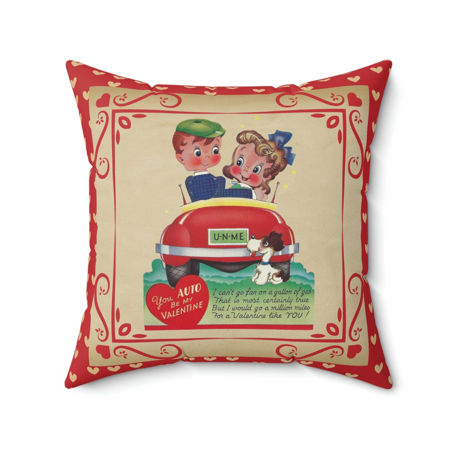 Kate McEnroe New York Vintage Retro Boy and Girl Valentine Throw Pillow Cover Throw Pillow Covers 18" × 18" 28842474745858246164