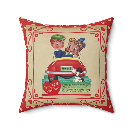 Kate McEnroe New York Vintage Retro Boy and Girl Valentine Throw Pillow Cover Throw Pillow Covers 20" × 20" 11208295942464657683