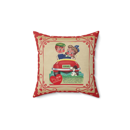 Kate McEnroe New York Vintage Retro Boy and Girl Valentine Throw Pillow Cover Throw Pillow Covers