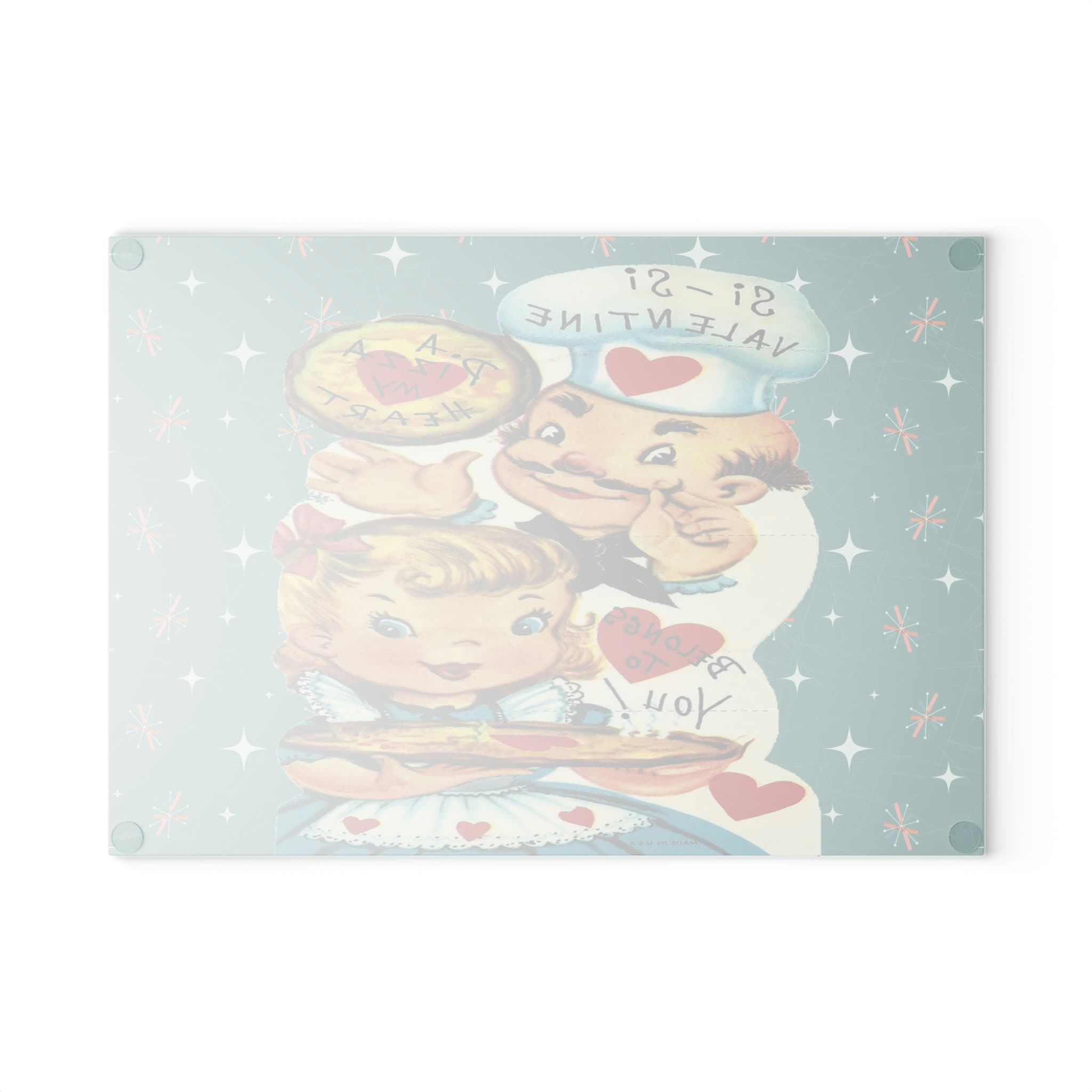 Kate McEnroe New York Vintage Retro Valentine Kitsch Glass Cutting BoardCutting Boards15543461089091461289