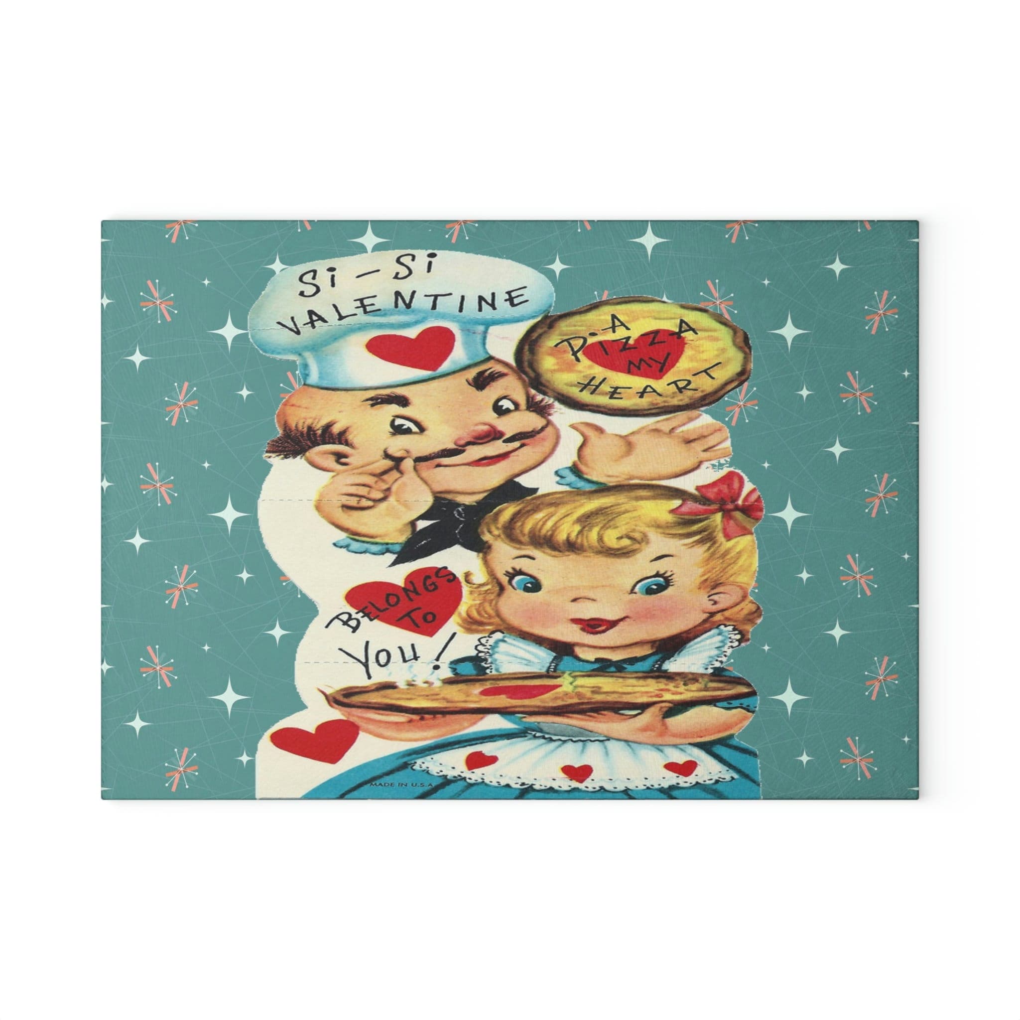 Kate McEnroe New York Vintage Retro Valentine Kitsch Glass Cutting BoardCutting Boards15543461089091461289