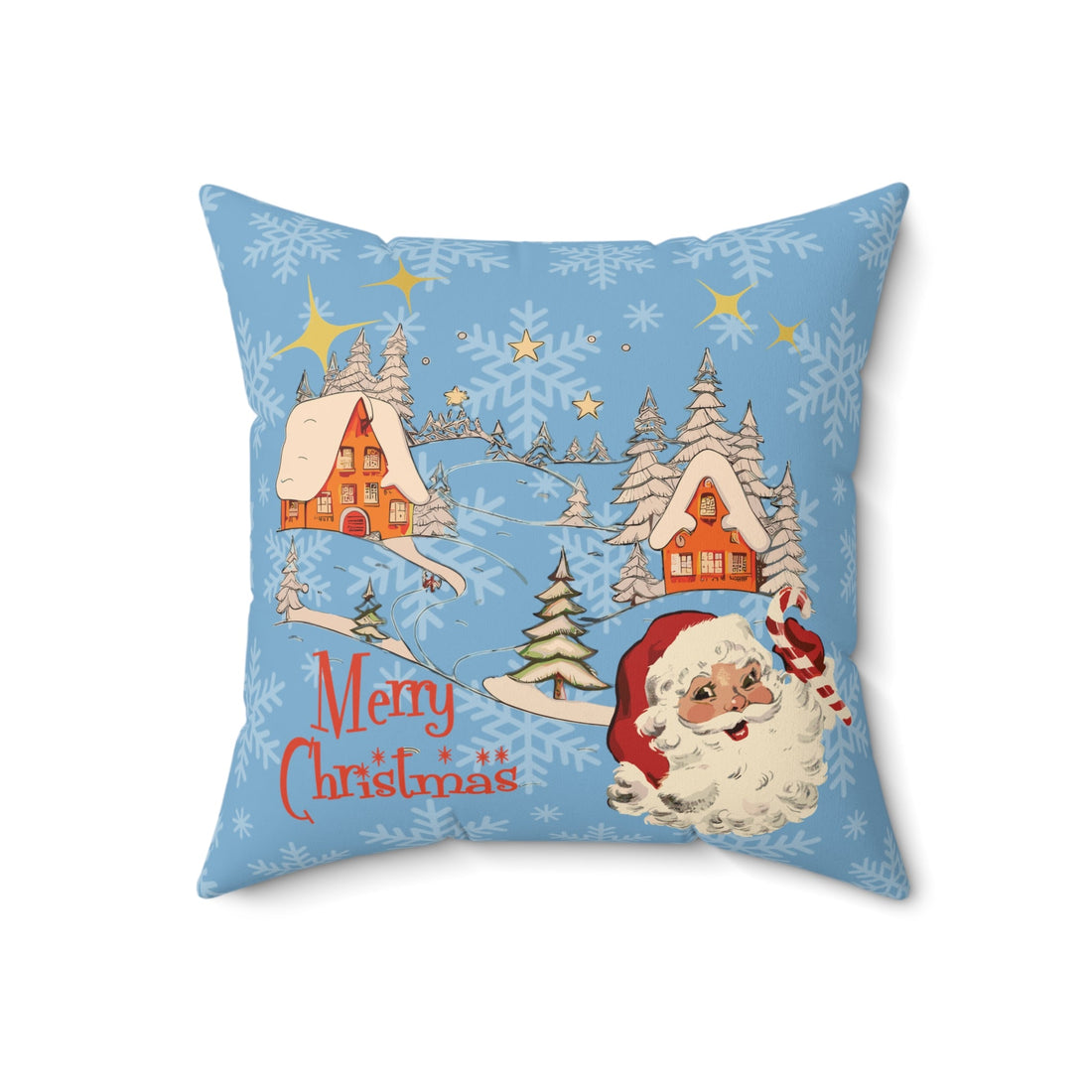 Kate McEnroe New York Vintage Santa Christmas Throw Pillow, Retro 50s Snowy Holiday Cushion, Mid Century Modern Christmas DecorThrow Pillows11102396666600902929