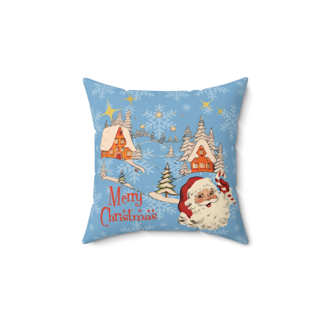 Kate McEnroe New York Vintage Santa Christmas Throw Pillow, Retro 50s Snowy Holiday Cushion, Mid Century Modern Christmas DecorThrow Pillows93196653760995033496