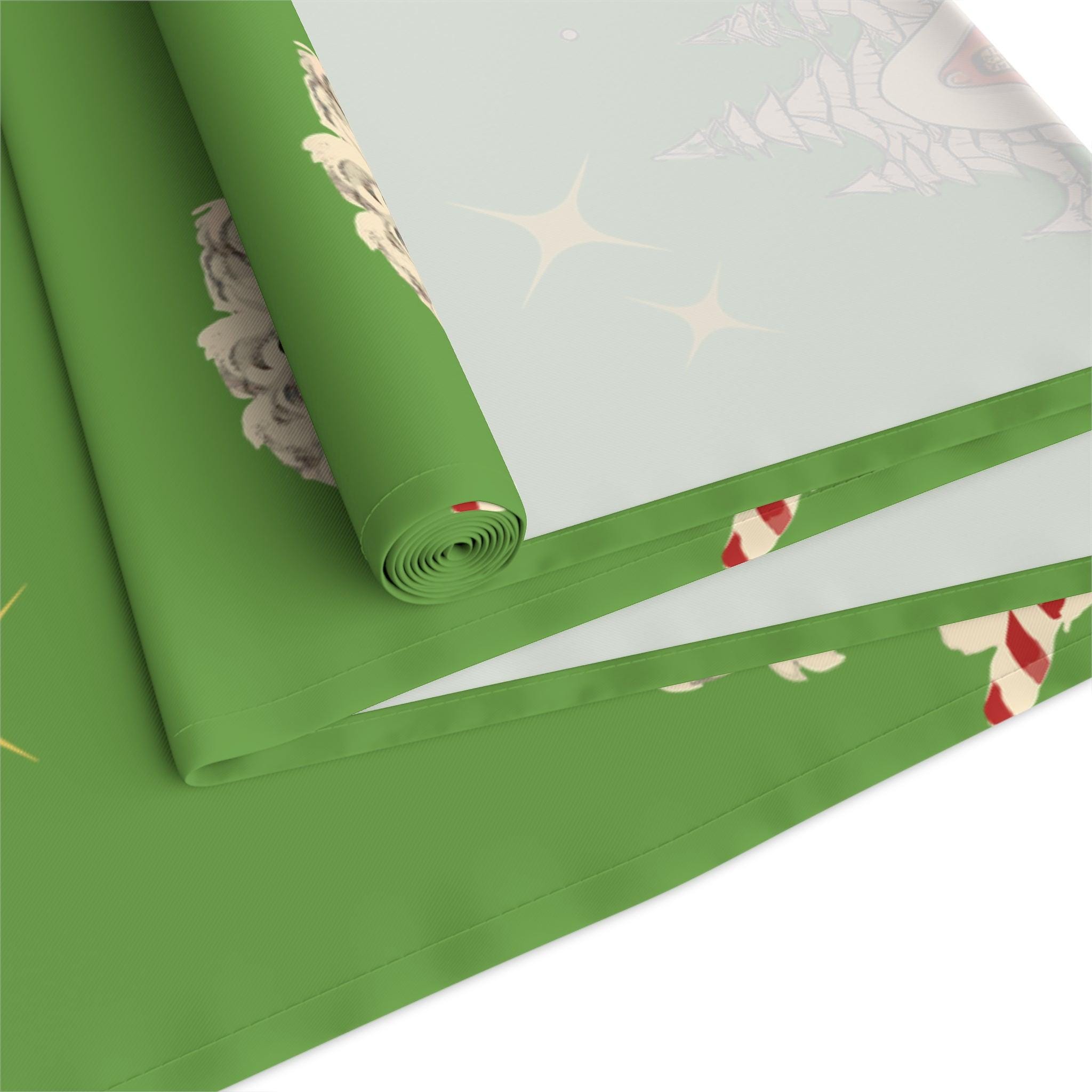Kate McEnroe New York Vintage Santa Scandinavian Christmas Village Table Runner, Retro Holiday DecorTable Runners
