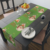 Kate McEnroe New York Vintage Santa Scandinavian Christmas Village Table Runner, Retro Holiday DecorTable Runners