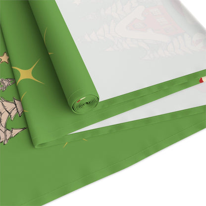 Kate McEnroe New York Vintage Santa Scandinavian Christmas Village Table Runner, Retro Holiday DecorTable Runners