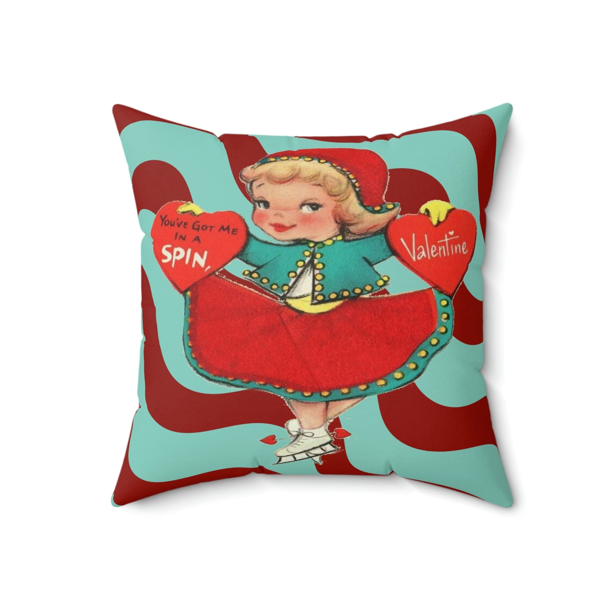 Kate McEnroe New York Vintage Skater Girl Valentine Throw Pillow CoverThrow Pillow Covers20166600536424130779