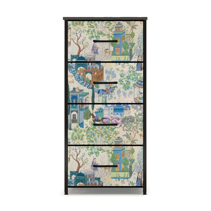 Kate McEnroe New York Vintage Toile De Jouy Blue Green Chinoiserie Floral Asian 4 Drawer DresserDressers9HK8Xjys3o