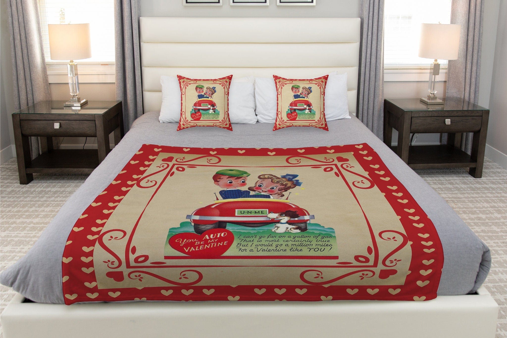 Kate McEnroe New York Vintage Valentine Boy and Girl Hearts Throw Pillow CoverThrow Pillow Covers31853400347988346088