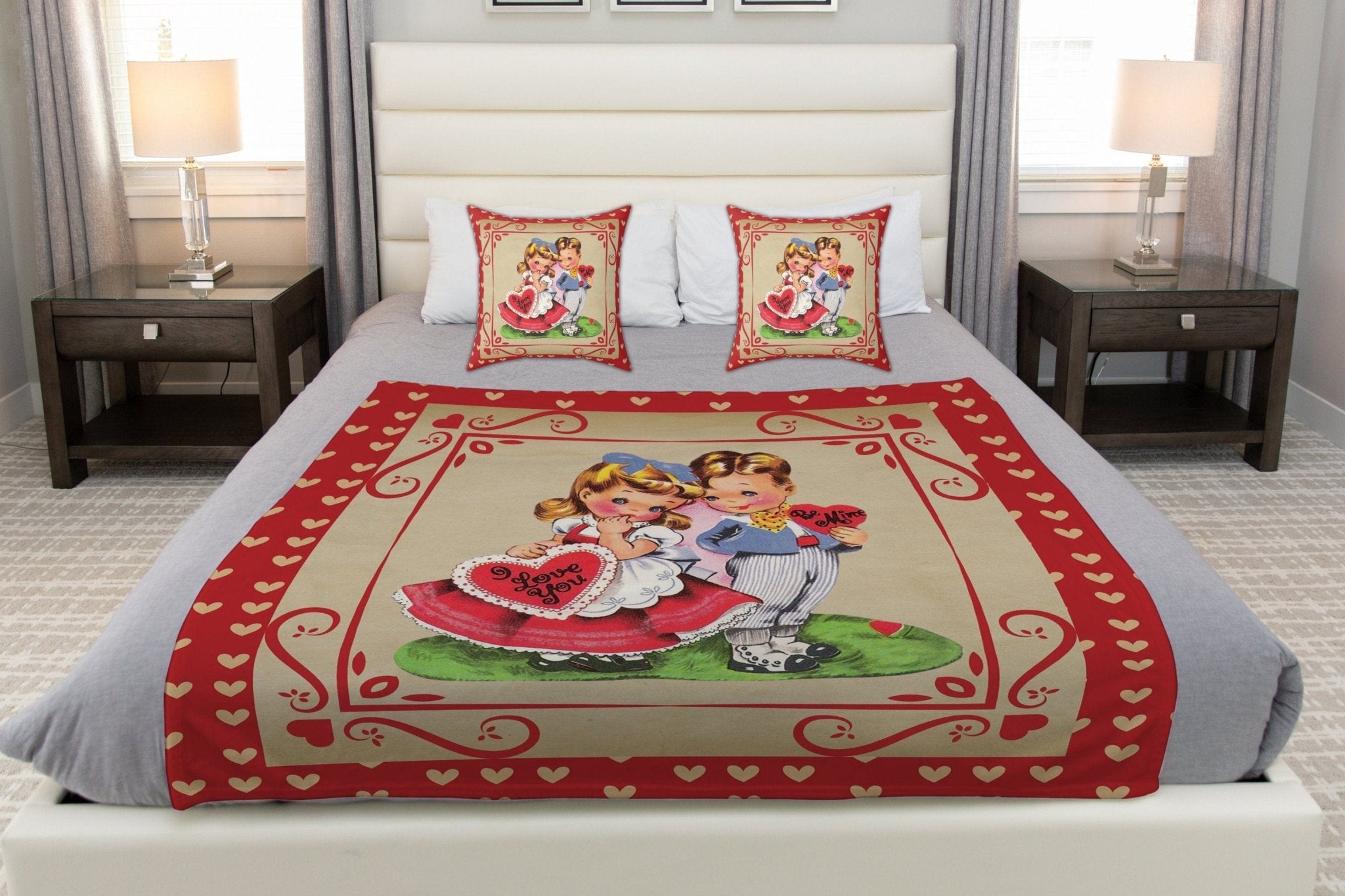 Kate McEnroe New York Vintage Valentine Throw BlanketBlanketsB20 - VAL - MIN - 4X3