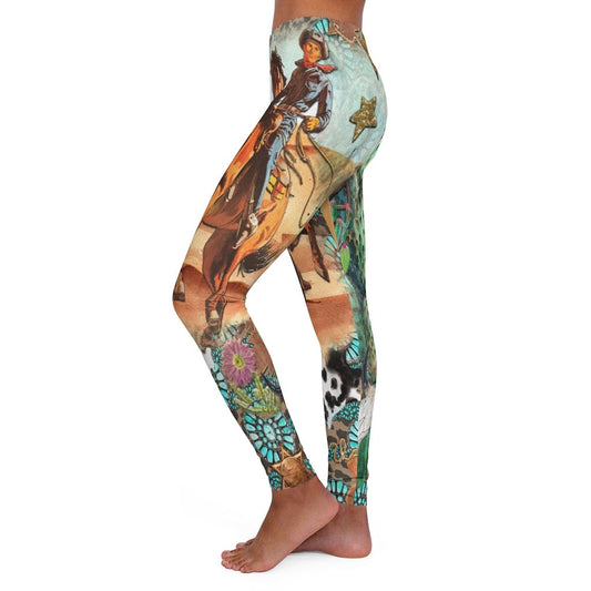 Kate McEnroe New York Vintage Western Horse and Cowboy Leggings Leggings L / Automatically matched to design color 3454004511