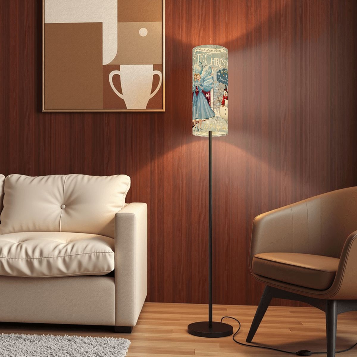 Kate McEnroe New York Wallace and Davis White Christmas Slim Lampshade, Haynes Sisters Sisters, 50s Christmas Movie Holiday Floor Lamp AccessoryLamp ShadesJHts86tWSd