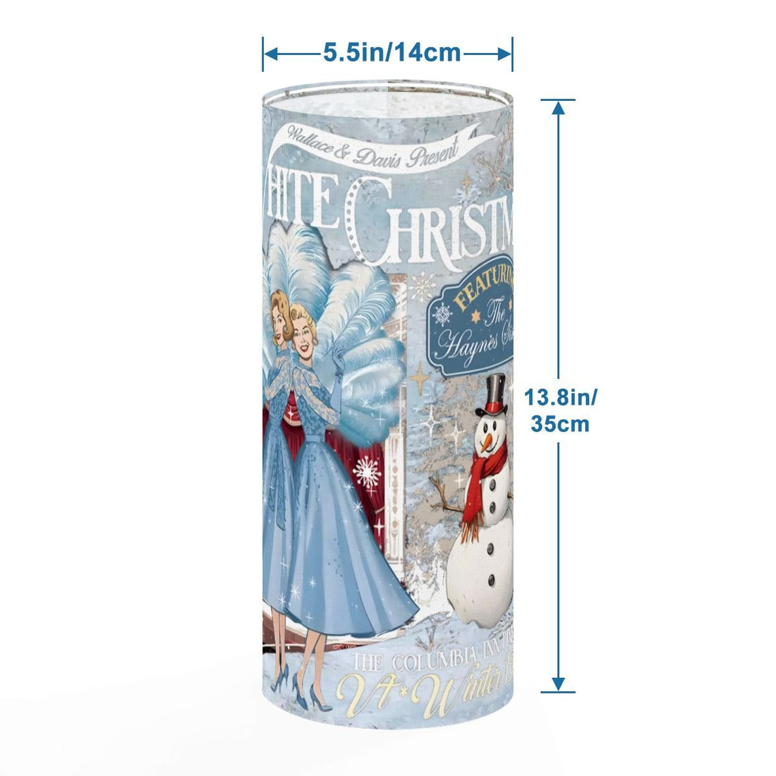 Kate McEnroe New York Wallace and Davis White Christmas Slim Lampshade, Haynes Sisters Sisters, 50s Christmas Movie Holiday Floor Lamp AccessoryLamp ShadesJHts86tWSd