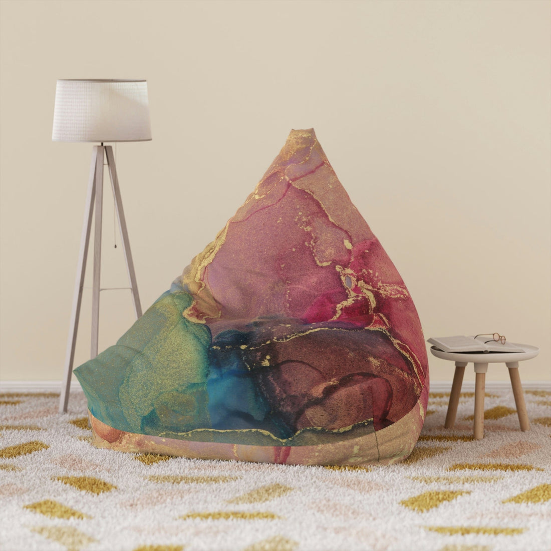 Kate McEnroe New York Watercolor Marble Abstract Art Print Bean Bag Chair Cover Bean Bag Chair Covers 38&quot; × 42&quot; × 29&quot; / Without insert 23193586879366235548
