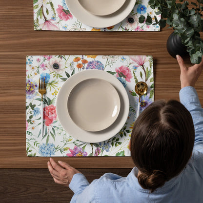 Kate McEnroe New York Watercolor Spring Floral Bloom 4-Piece Placemat Set Placemats 3703010_17484