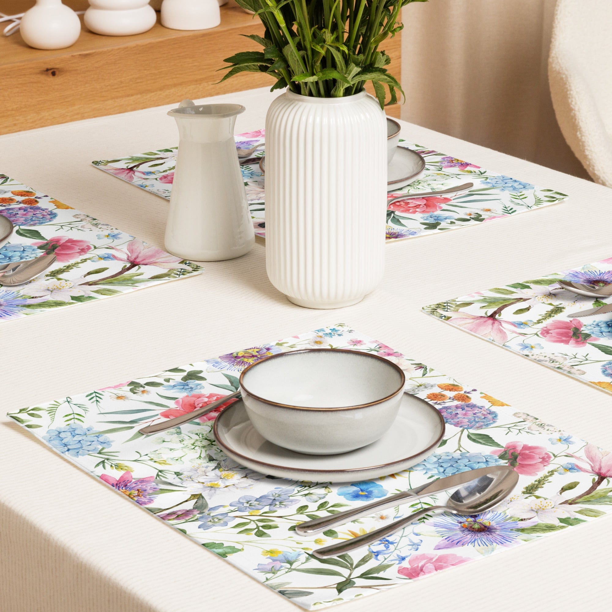 Kate McEnroe New York Watercolor Spring Floral Bloom 4 - Piece Placemat SetPlacemats3703010_17484