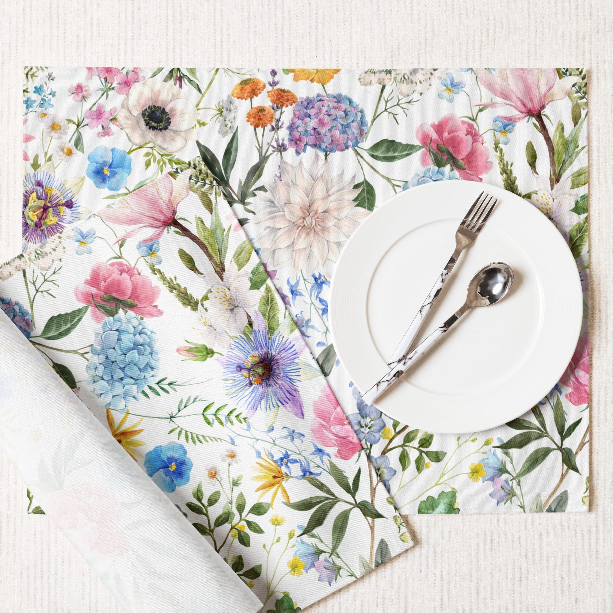 Kate McEnroe New York Watercolor Spring Floral Bloom 4 - Piece Placemat SetPlacemats3703010_17484
