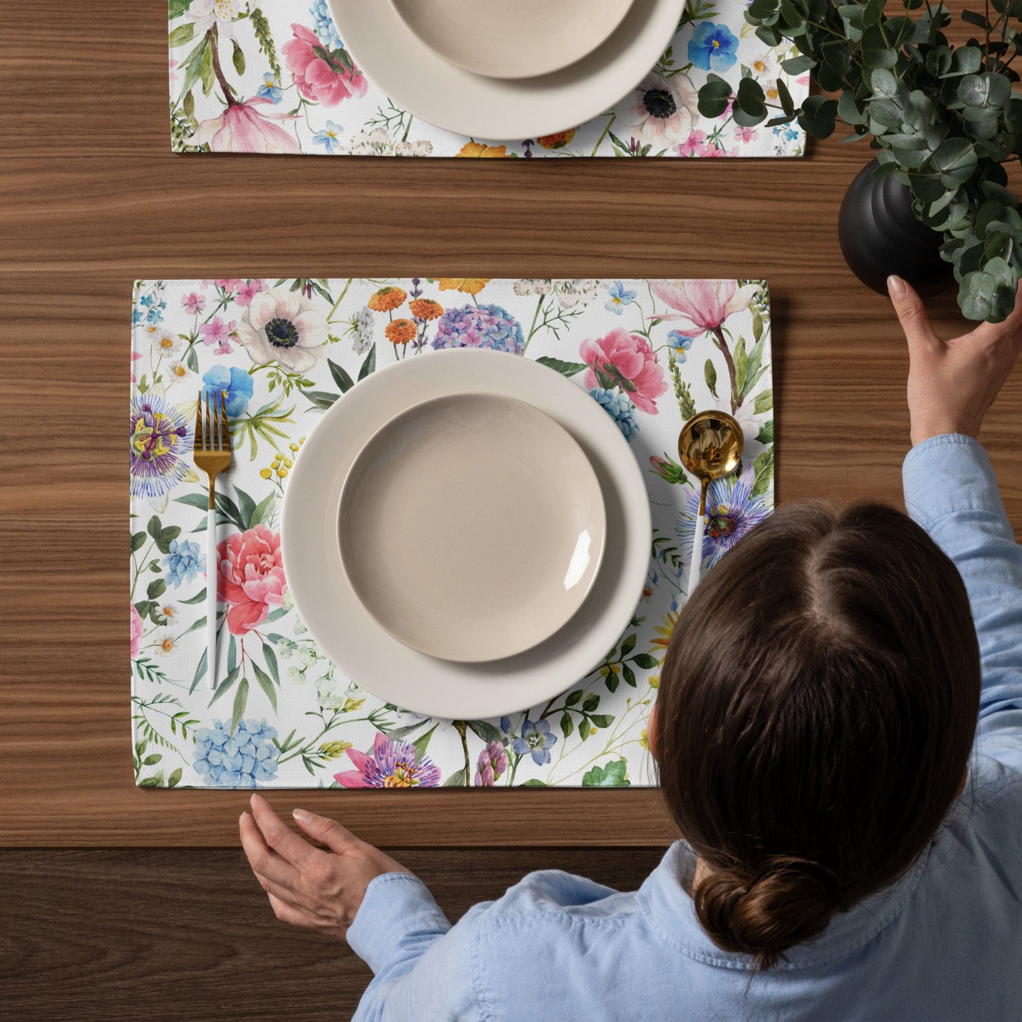 Kate McEnroe New York Watercolor Spring Floral Bloom 4 - Piece Placemat SetPlacemats3703010_17484