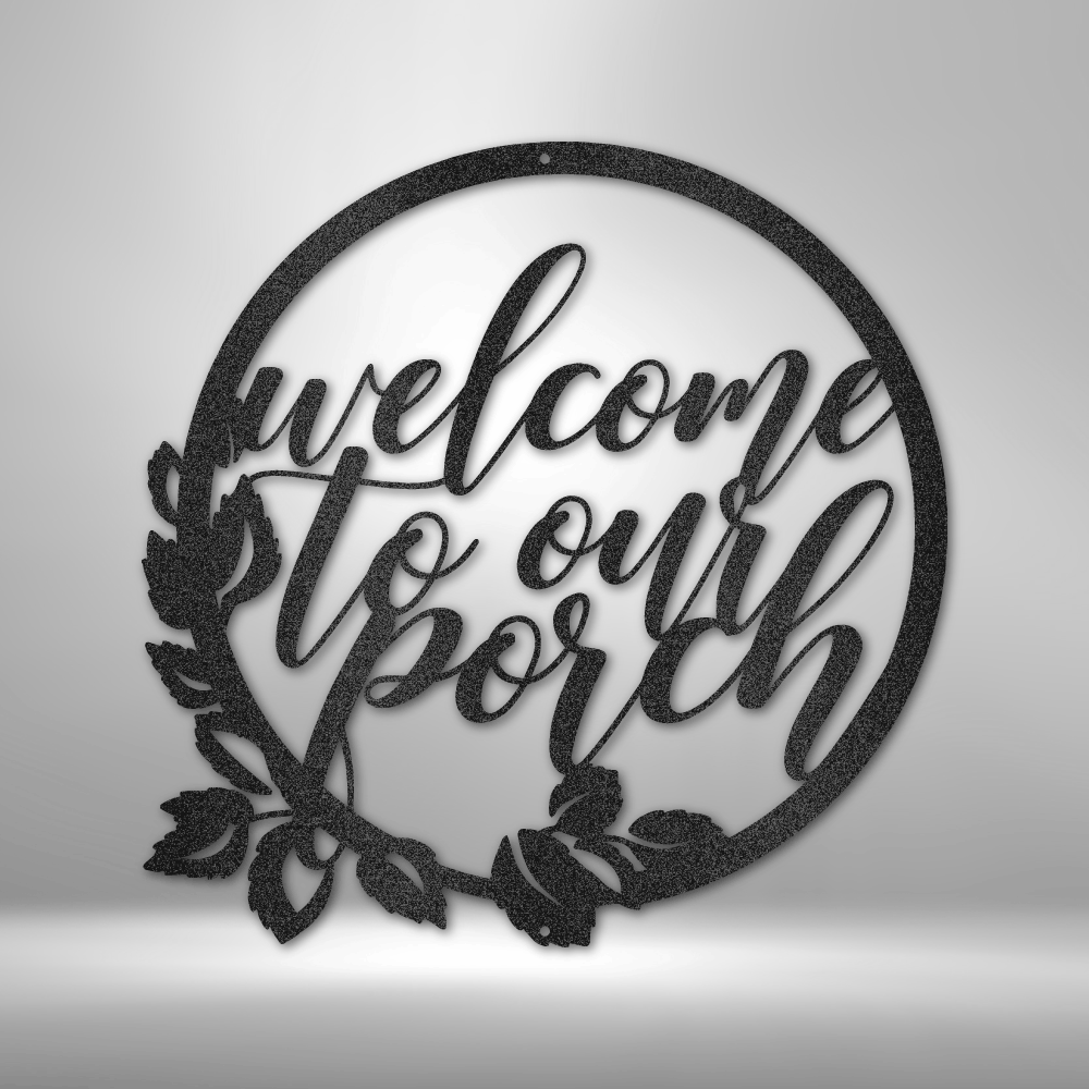 Kate McEnroe New York Welcome To Our Porch Metal Wall Art Metal Wall Art Black / 15 SO-4948935