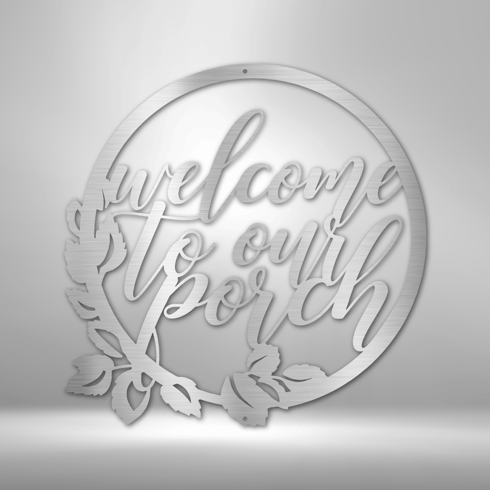 Kate McEnroe New York Welcome To Our Porch Metal Wall Art Metal Wall Art Silver / 15 SO-4948937